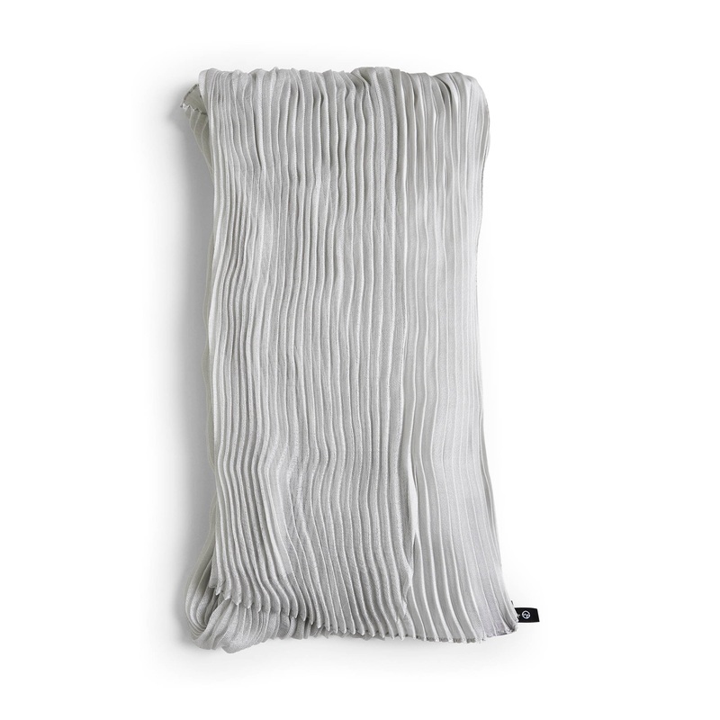 Grey pleated silk stole|PZ