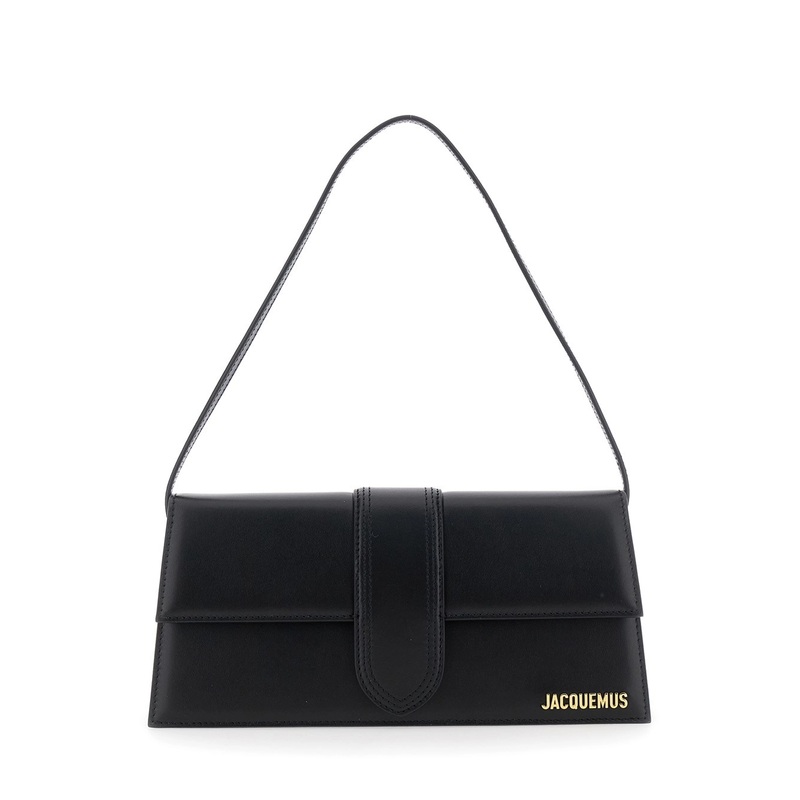 ‘Le Bambino Long’ Black Shoulder Bag with Removable Shoulder Strap in Leather Woman