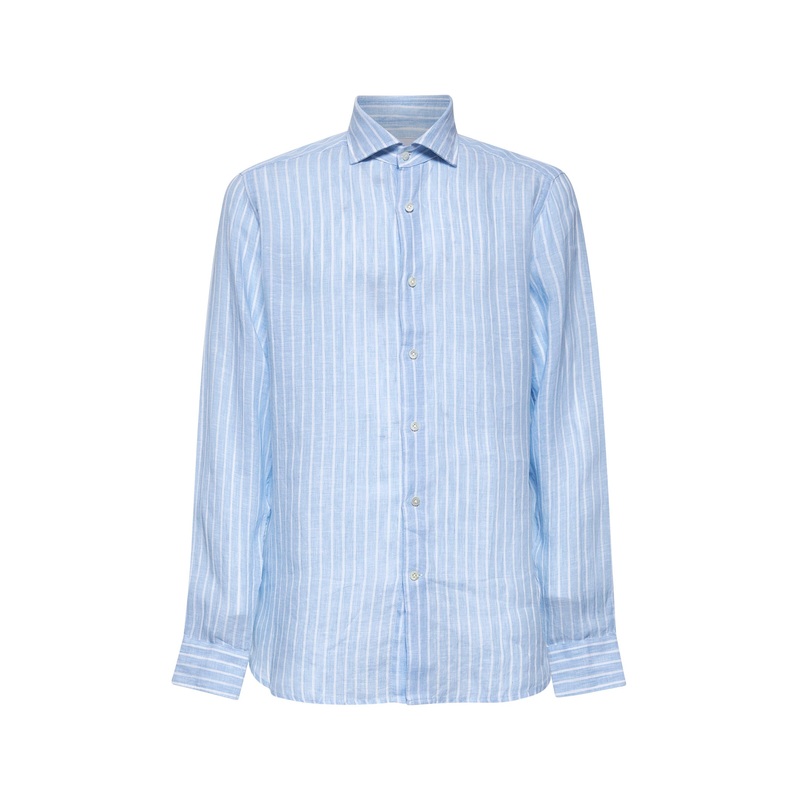 Light blue striped linen shirt