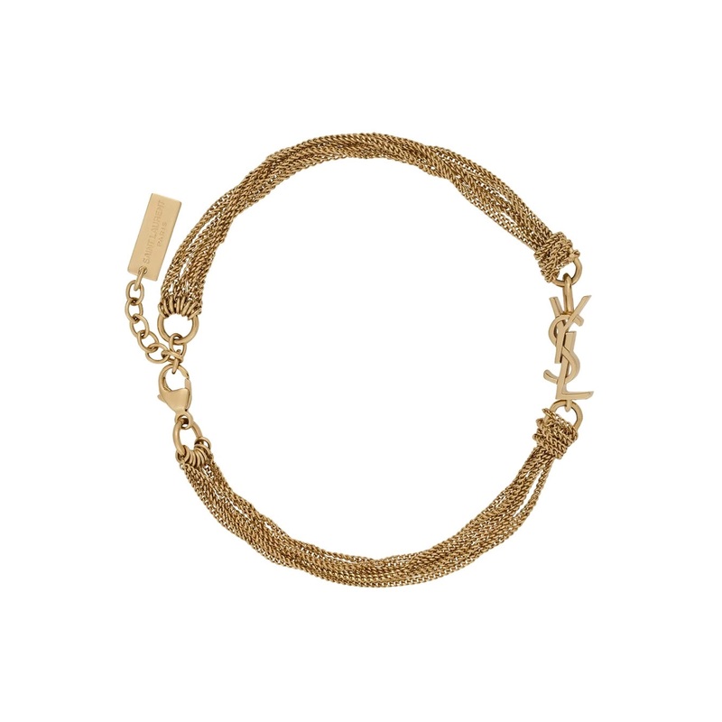 Metallic Bracelet with Cassandre Charm and Adjustable Lobster Closure in Brass Woman