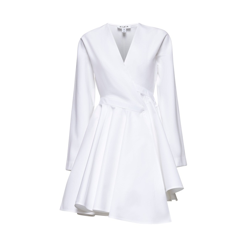White cotton poplin mini dress