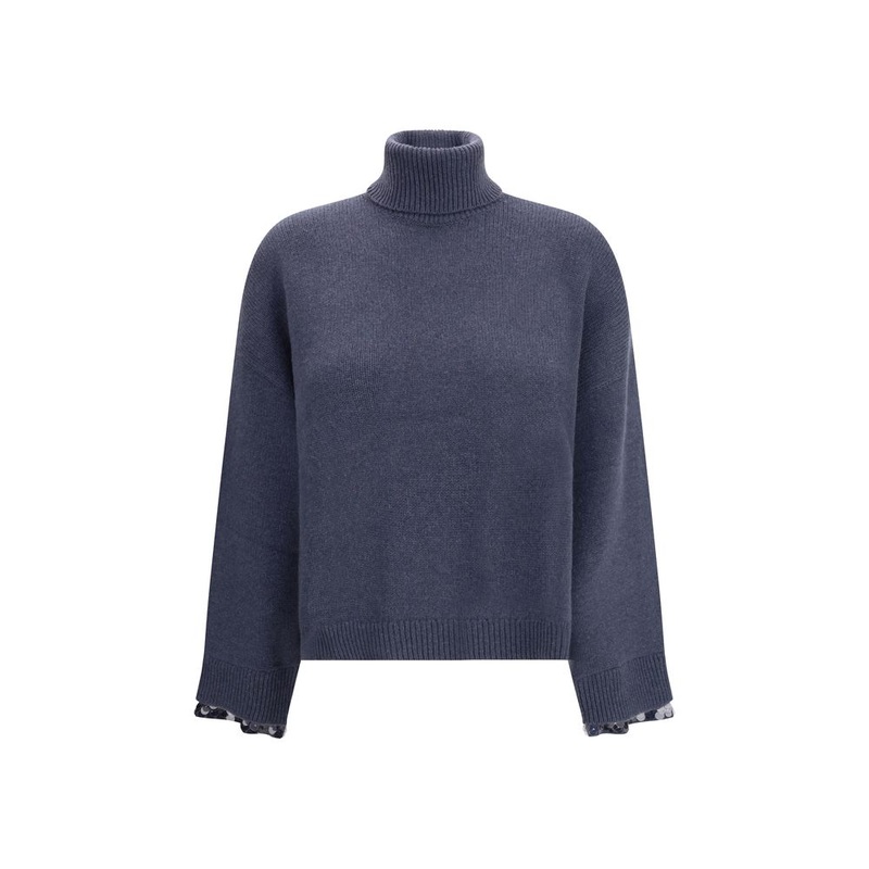 Blue Fleece Wool Turtleneck|L|S|XL|XS