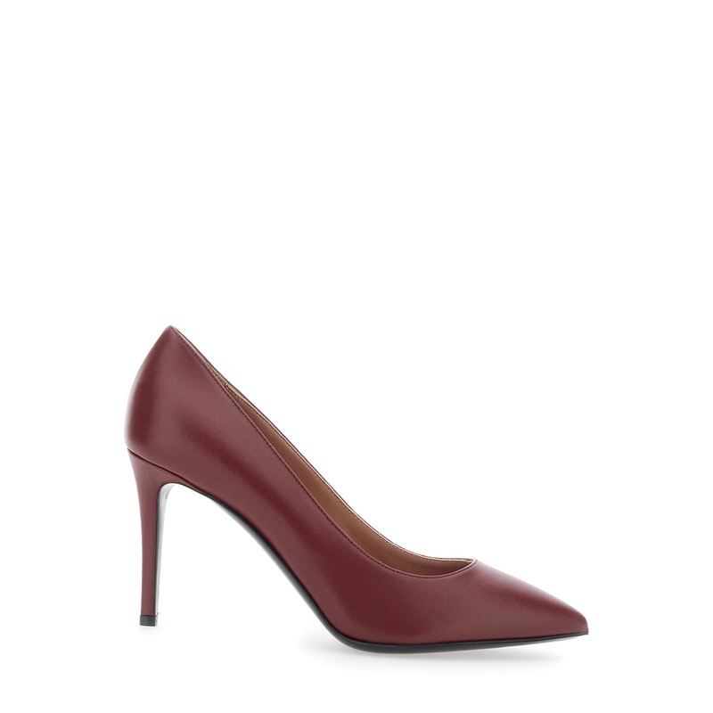 Bordeaux Pumps with Stiletto High Heel in Suede Woman
