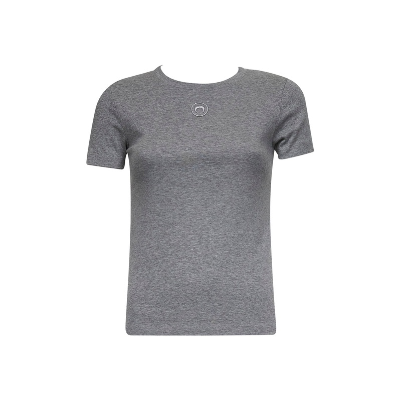 Grey ribbed jersey Moon Logo T-shirt