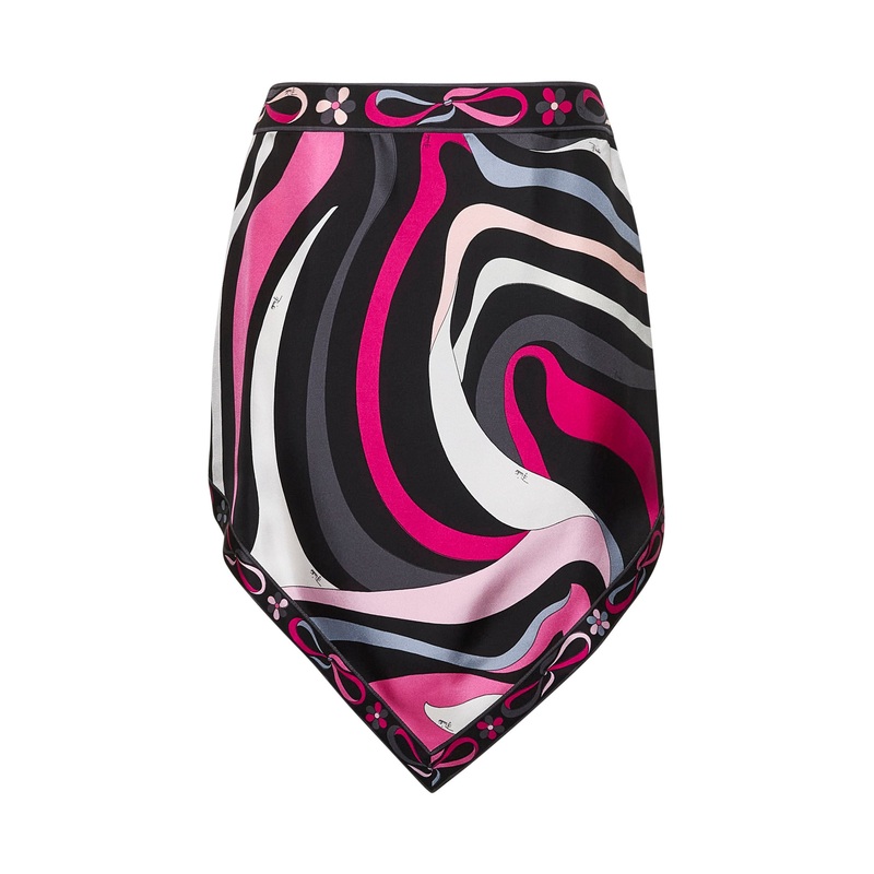 Marmo print silk twill skirt|42|44