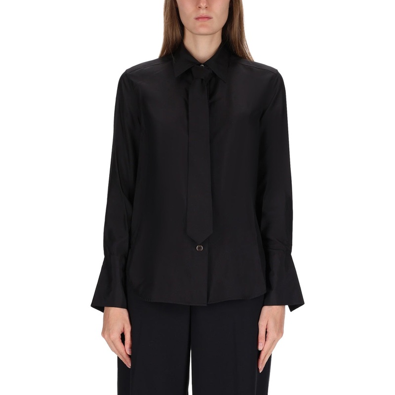 SHIRT WITH TIE|BLACK|44|42|40