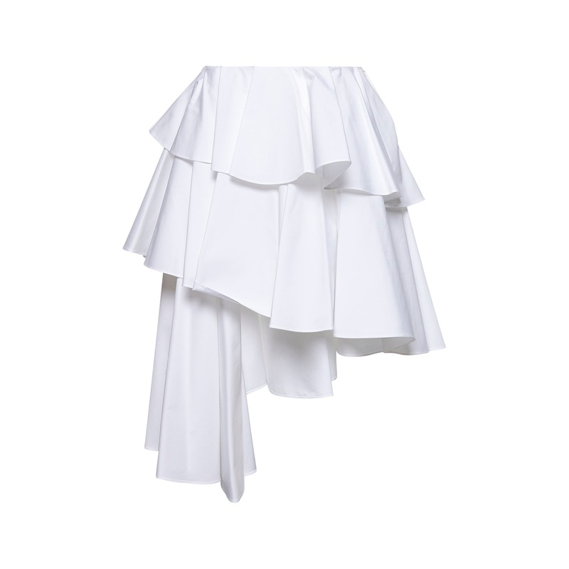 White cotton spiral skirt|38|40