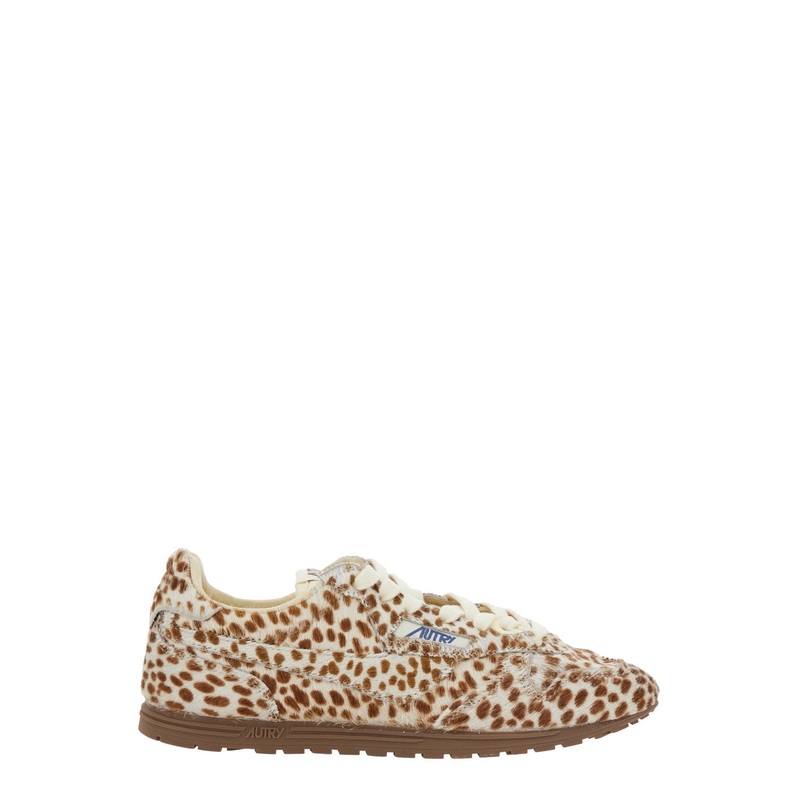 ‘Windspin Low’ Multicolor Sneaker with Logo on the Side and Animalier Motif in Suede Woman
