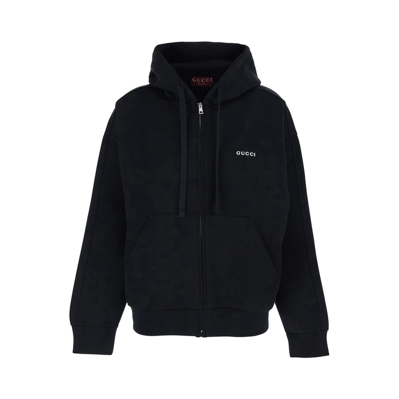 Black Sweatshirt with Dropped Shoulders and Logo Lettering on the Front in Cotton Woman