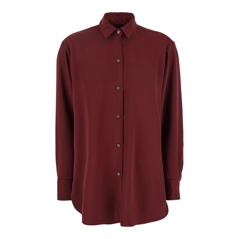 Bordeaux Shirt with Classic Collar in Tech Fabric Woman