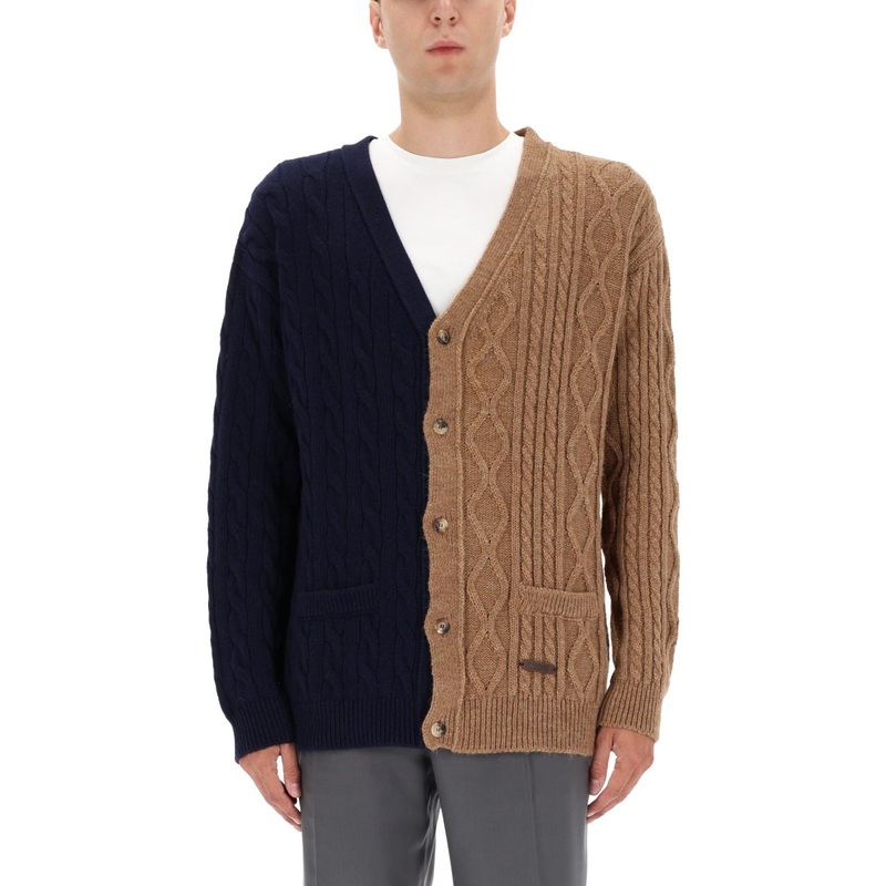 BICOLOR CARIDIGAN|BROWN|48|50|46