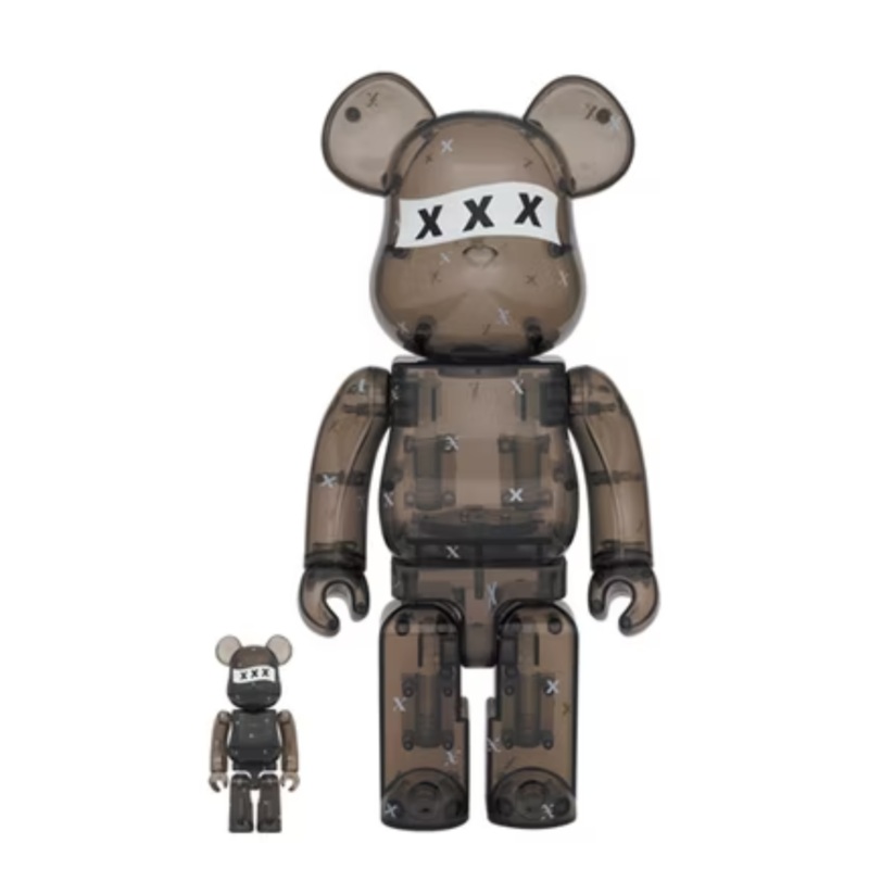 Bearbrick 400% God Selection XXX Black Clear 2-pack Set
