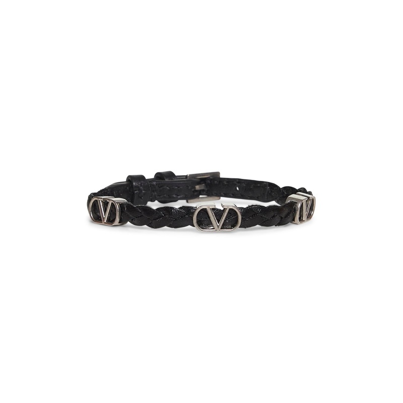 Black calfskin Vlogo Signature bracelet
