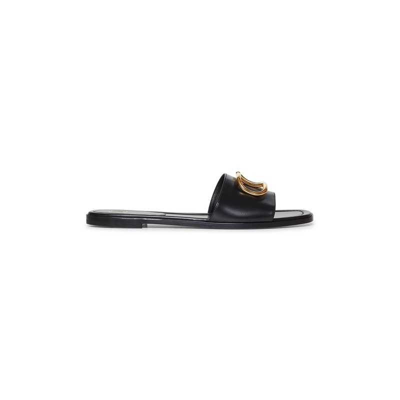 Black calfskin VLogo Signature slide