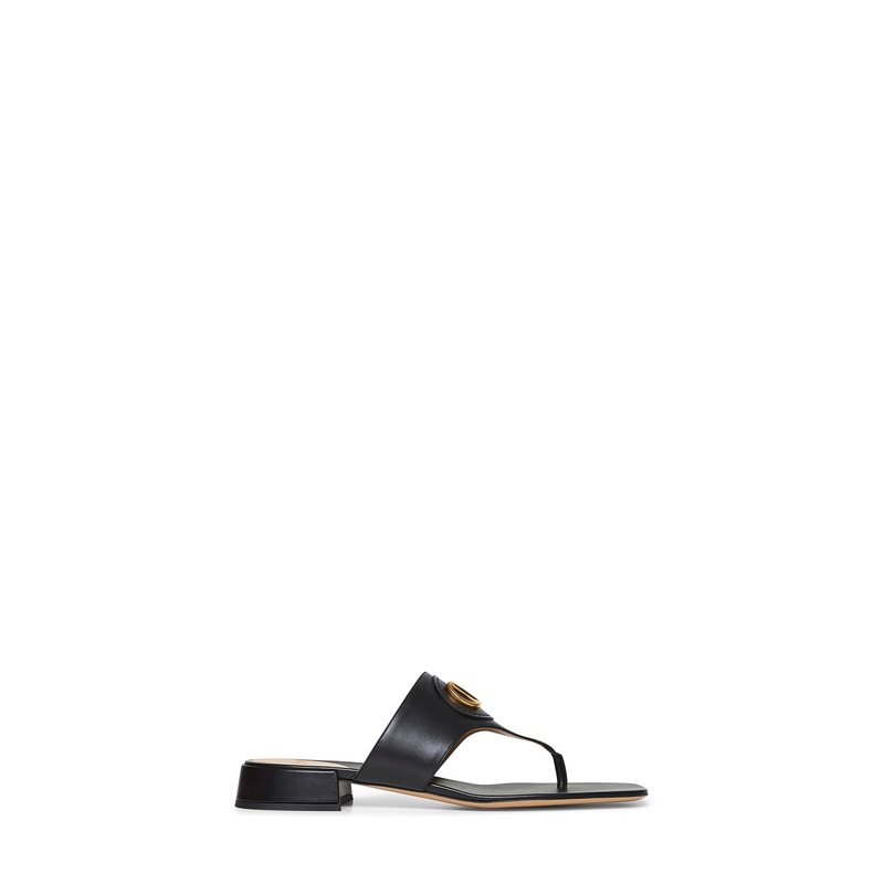 Black Vlogo Signature thong sandals