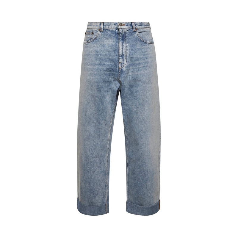 Light blue denim wide leg jeans