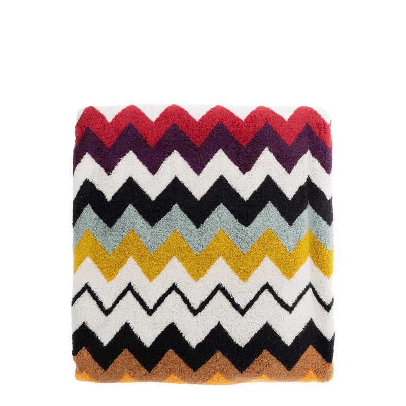 ‘Murrina’ Multicolor Beach Towel with All-Over ZigZag Motif in Cotton Home
