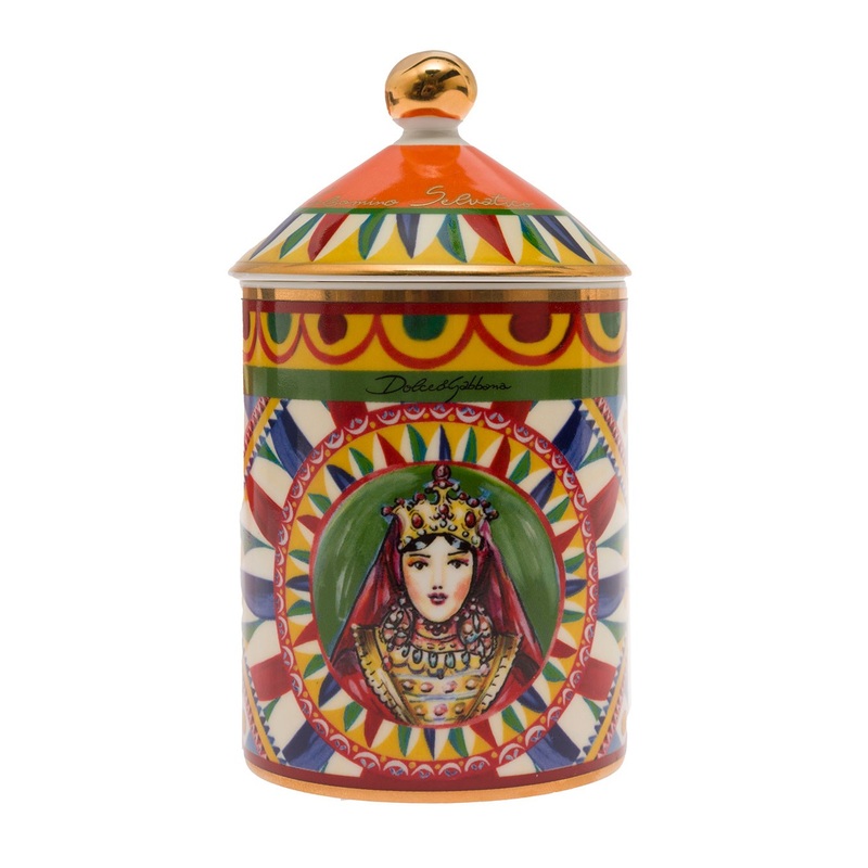 Wild Jasmine Scented Candle with Lid and Carretto Print