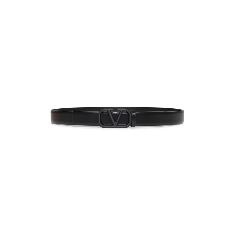 Black calfskin VLogo Signature belt