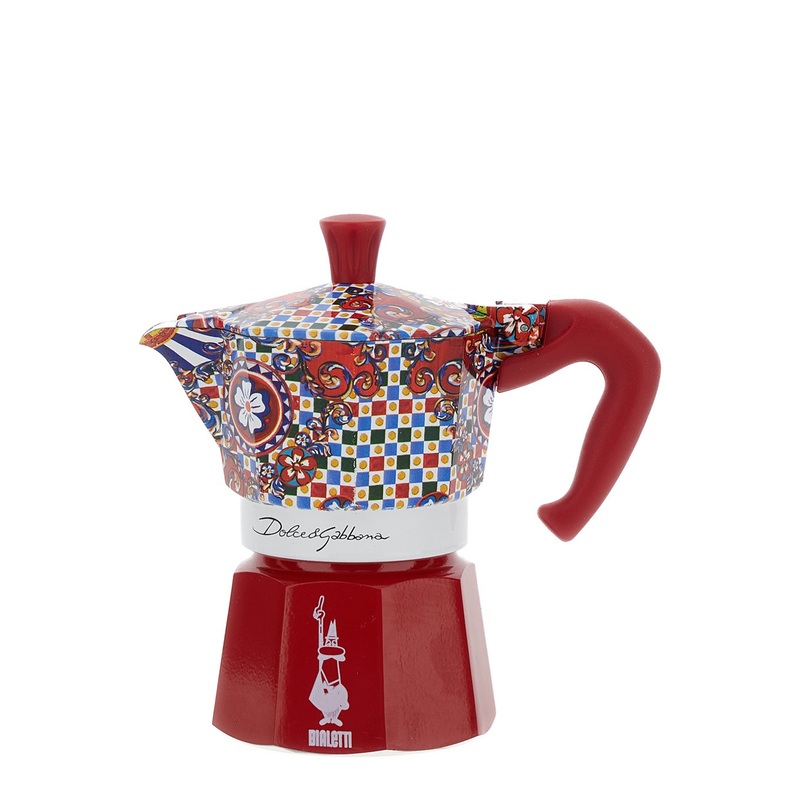 ‘Express Medium BIALETTI’ Multicolor Moka with Carretto Siciliano Motif in Tech Materials