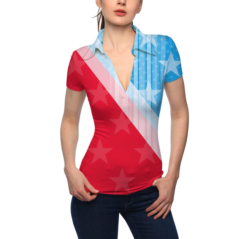 Women’s Team USA V Neck Golf Polo