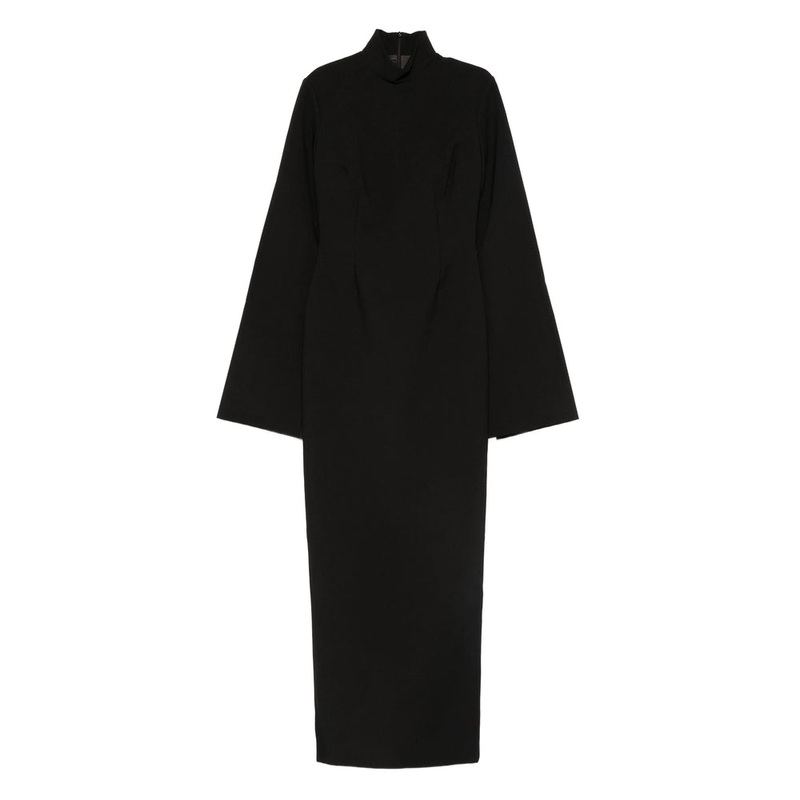 Black Funnel Neck Dress|Black|6|8|10|12