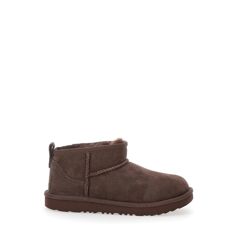 Brown Ultra Mini UGG Ankle Boots in Suede Baby Girl