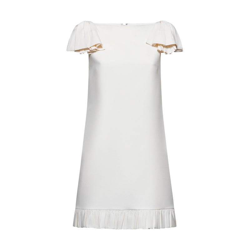 Ivory crepe couture short dress