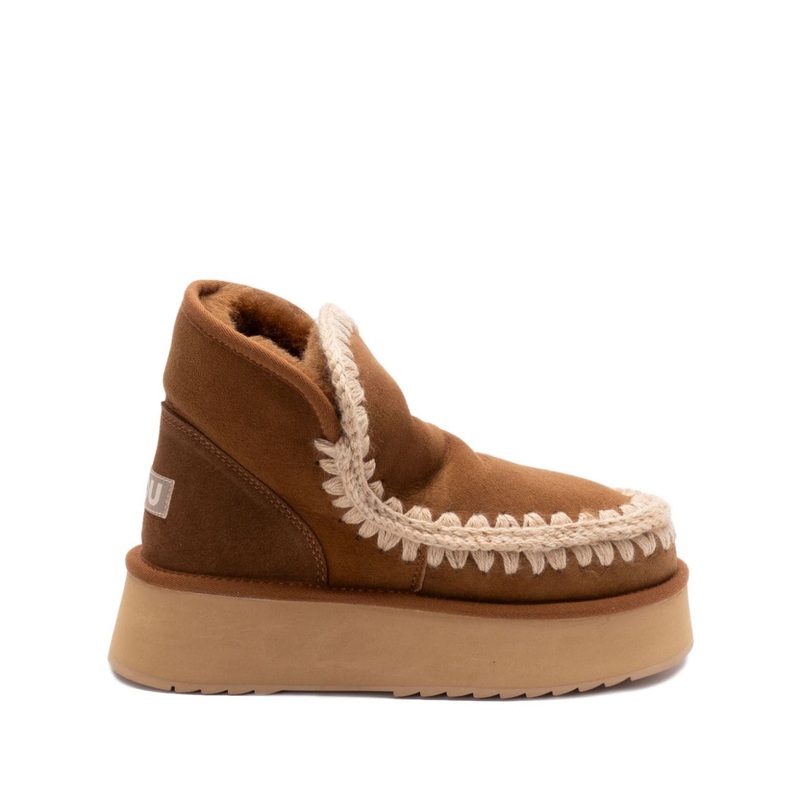 MINI ESKIMO PLATFORM BOOTS|LEATHER BROWN|36|37|38|39|41|40