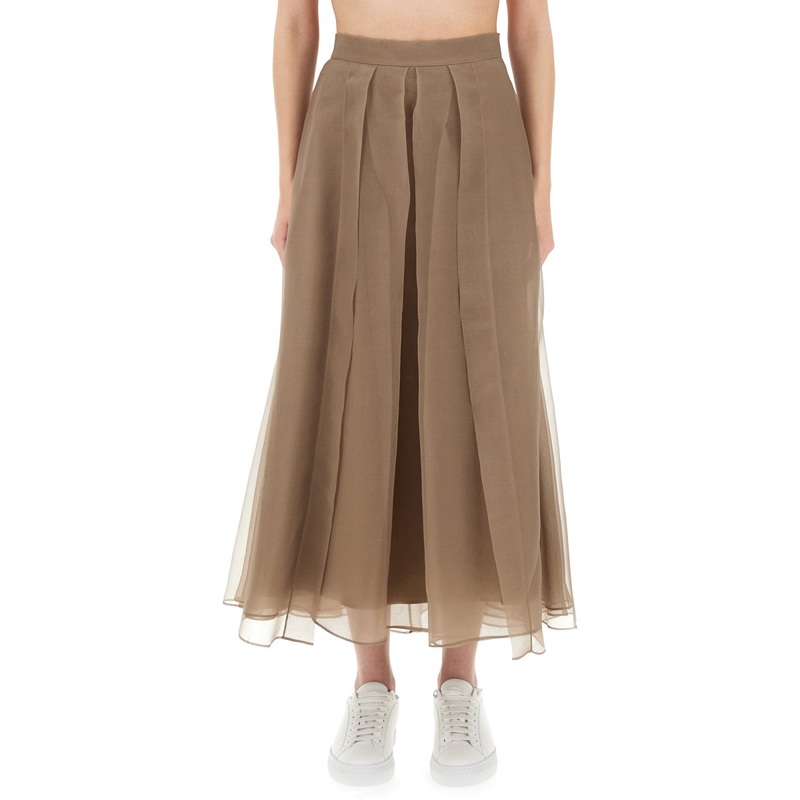 PANELED CIRCLE SKIRT|BEIGE|42|40|38