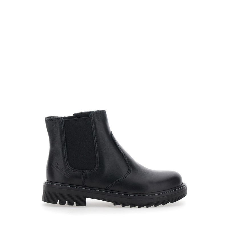 Black Ankle Boots with Side Logo in Nubuck Leather Girl
