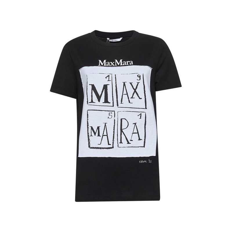 Black printed cotton COLIBRI T-shirt