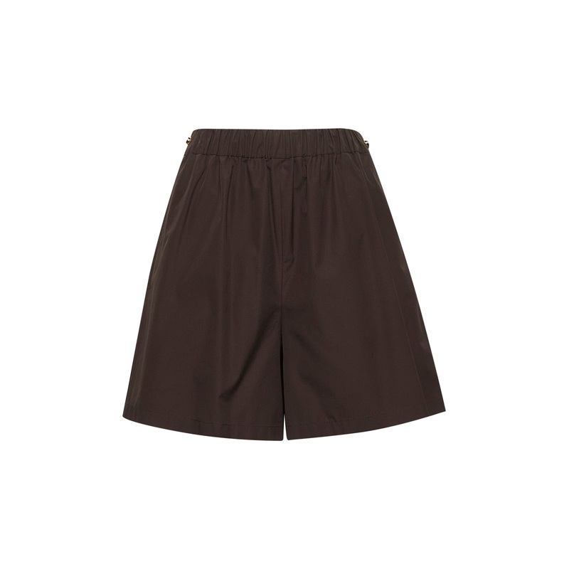 Brown cotton poplin HAWAY shorts
