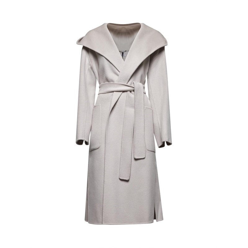 Ecru wool NICOLO hooded coat|34|36|38|40|42