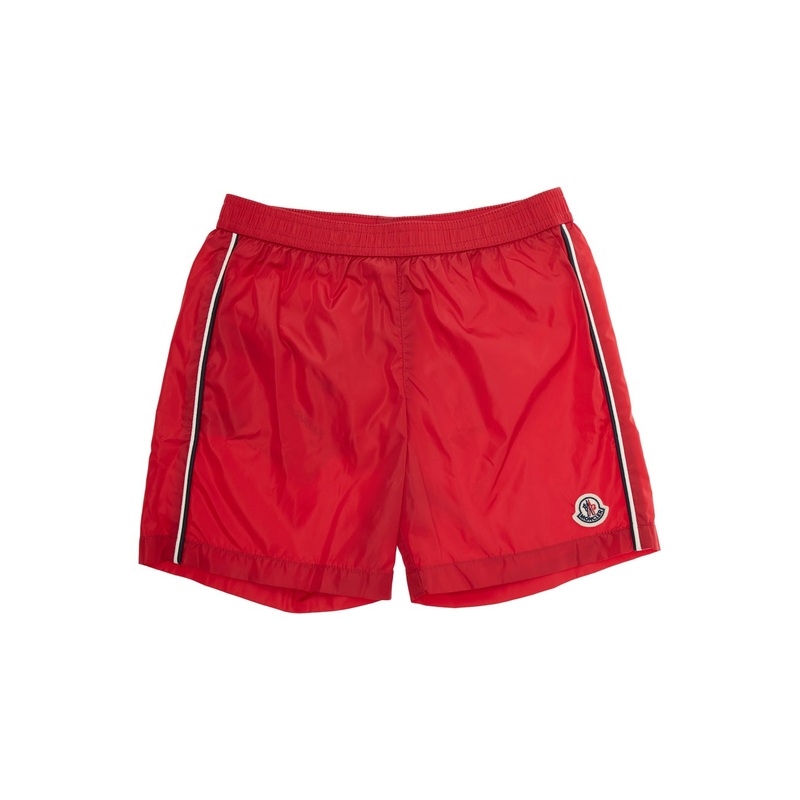 Red Swimsuit with Applied Logo Patch on the Front in Tech Fabric Boy