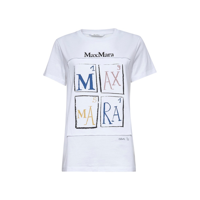 White printed cotton COLIBRI T-shirt