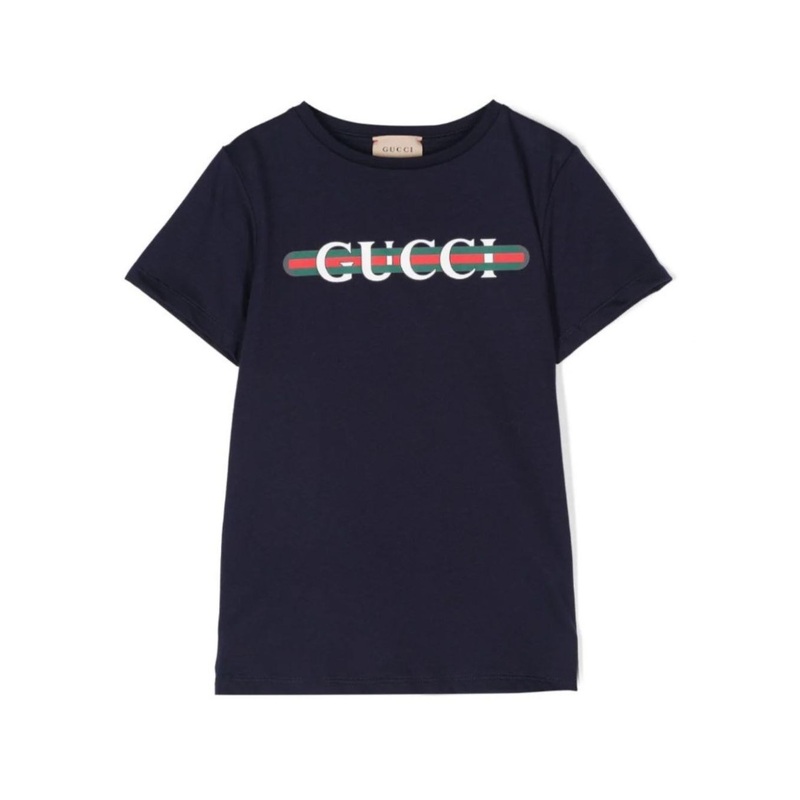 Black T-Shirt with Logo Print and Web in Jersey Boy