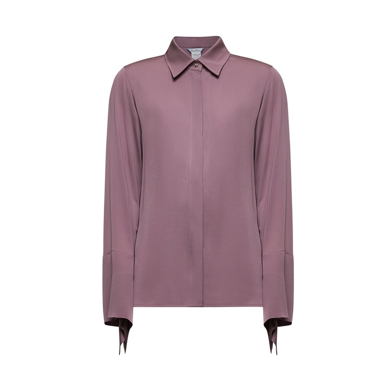 Mauve silk charmeuse GRECIA shirt