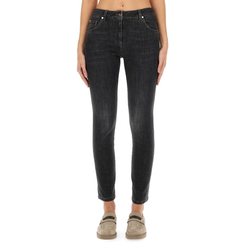 SLIM FIT DENIM PANTS|BLACK|38|42|40