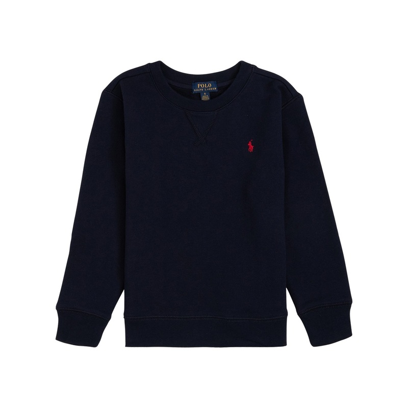 Blue Cotton Sweatshirt with Logo Polo Ralph Lauren Kids Boy