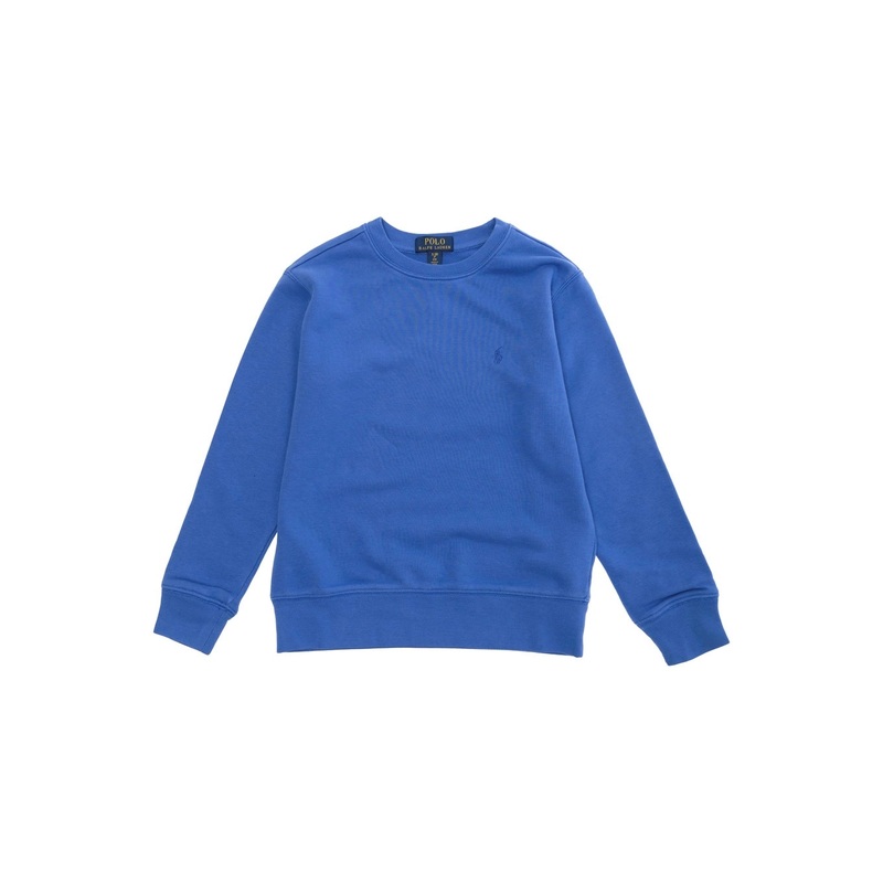 Blue Sweatshirt with Pony Embroidery on the Front in Cotton Boy