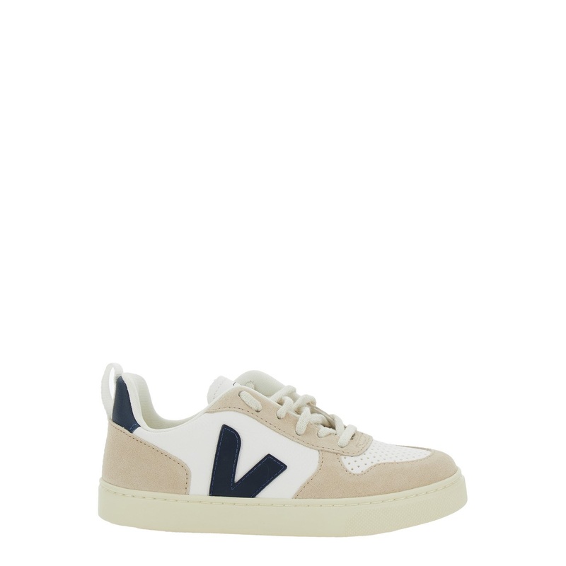 ‘V-10’ Sneaker With Suede Inserts in Faux Leather Boy