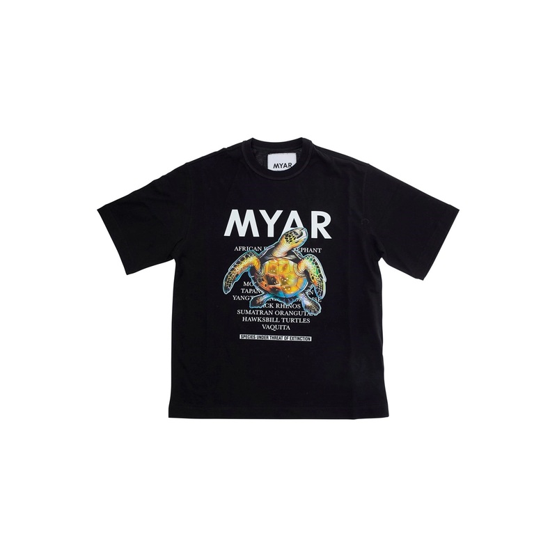 Black Crewneck T-Shirt with Maxi Print on Front and Rear in Cotton Boy