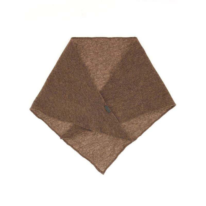 CASHMERE SCARF WITH NECKLACE|BROWN|UNI