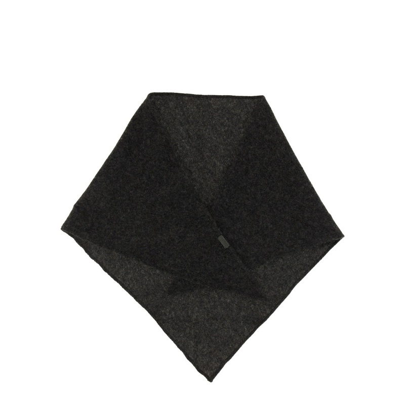 CASHMERE SCARF WITH NECKLACE|CHARCOAL|UNI