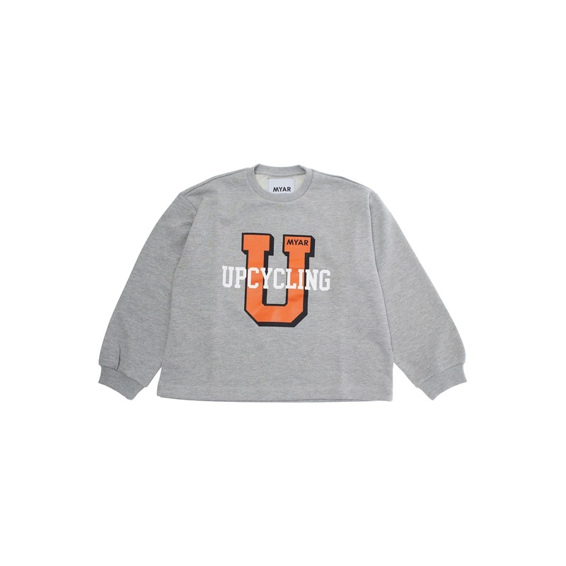 Grey Crewneck Sweatshirt with Print on the Front in Cotton Boy