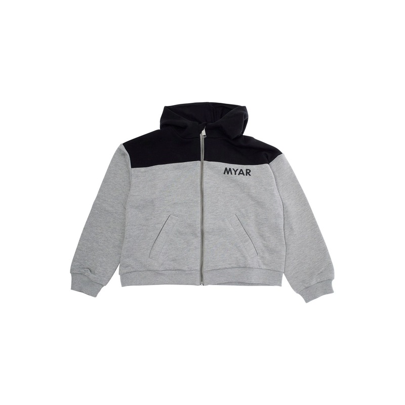 Multicolor Sweatshirt with Fixed Hood and Logo Lettering on the Front in Cotton Boy