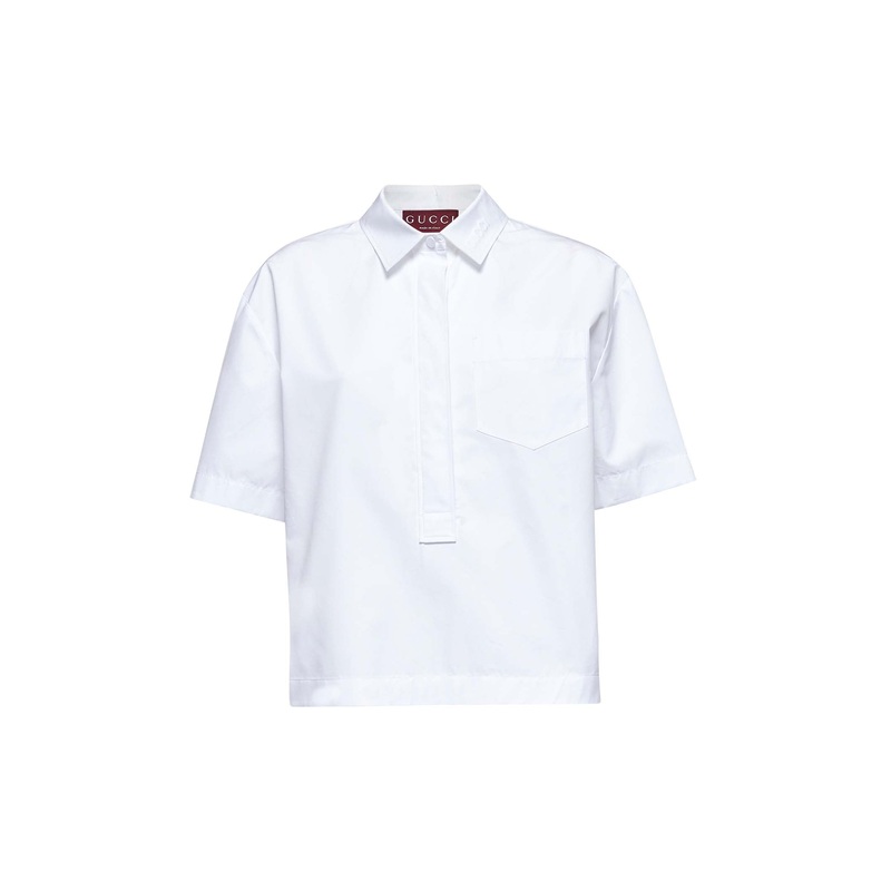 White embossed poplin shirt|38|40|42