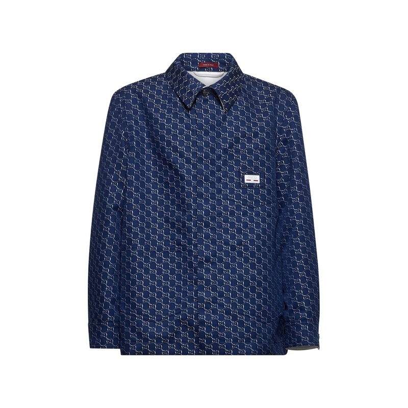 Blue GG Shadow jacquard jacket