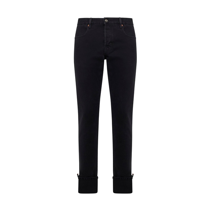 Web turn-up slim-fit jeans|30|32